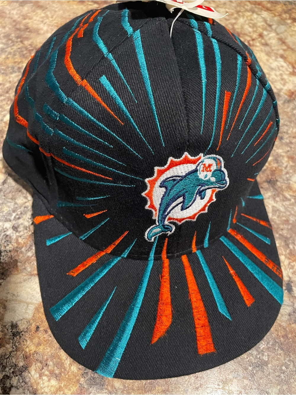 Vintage NFL Miami Dolphins Snapback Hat Drew Pearson Collision Shockwave NWT
